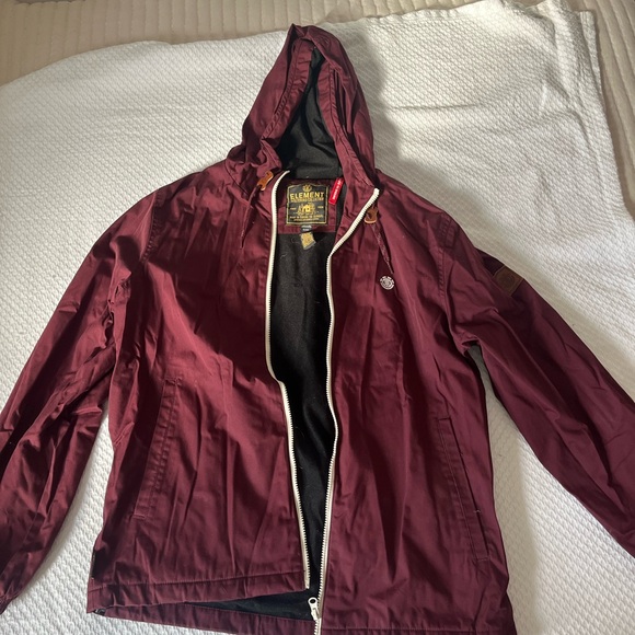 Element Men's Burgundy Hooded Jacket - Picture 1 of 4